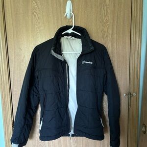 gently used couldveil jacket. black exterior and cream interior.